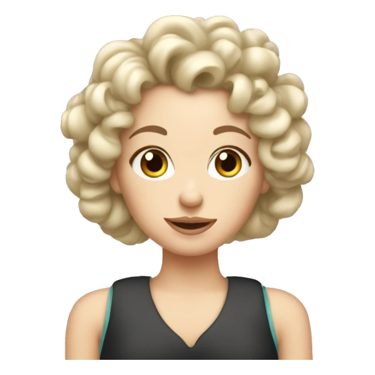 White girl with curlers in sticker