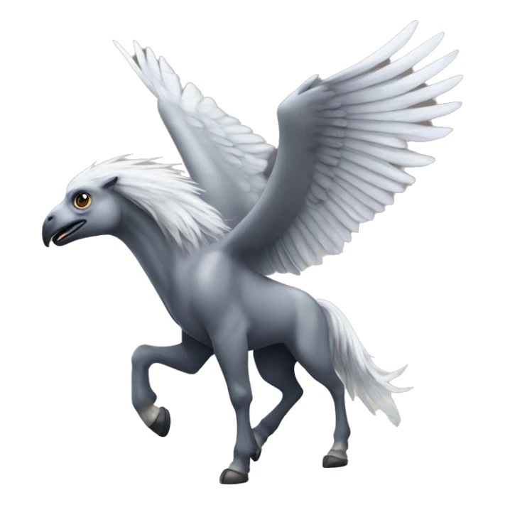 hippogriff: Majestic creatures with the front legs, wings, and head of a giant eagle and the body, hind legs, and tail of a horse. sticker