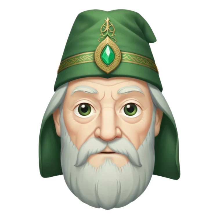albus dumbledore from harry potter with green turkish fez hat and decorative motifs sticker