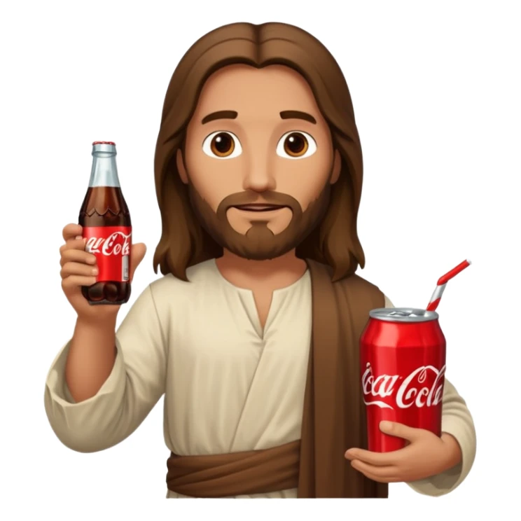 Jesus christ with a coke in his one hand sticker