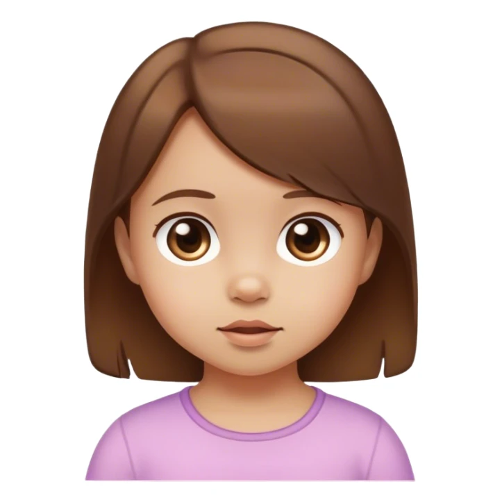 brown haired toddler girl looking at viewer sticker