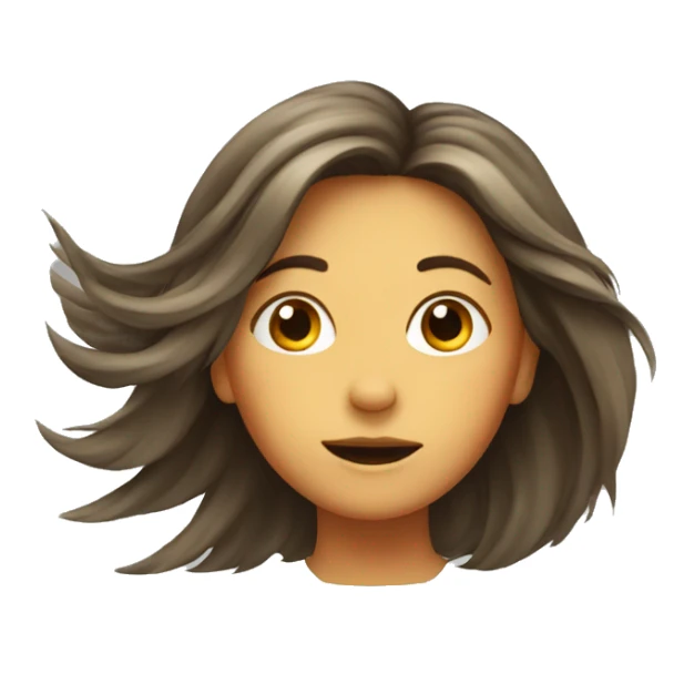 girl with hair blown by the wind sticker