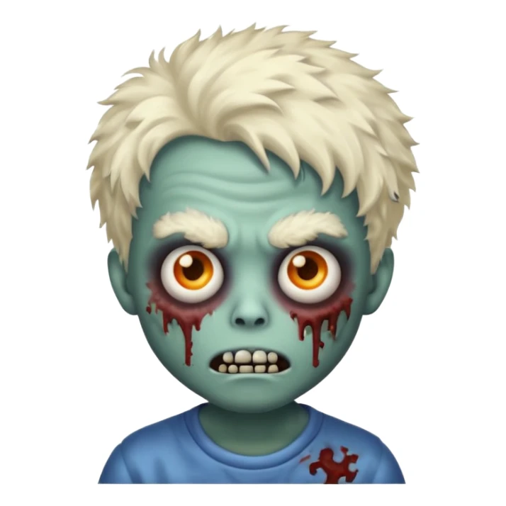 emoji zombie boy with fluffy hair  sticker