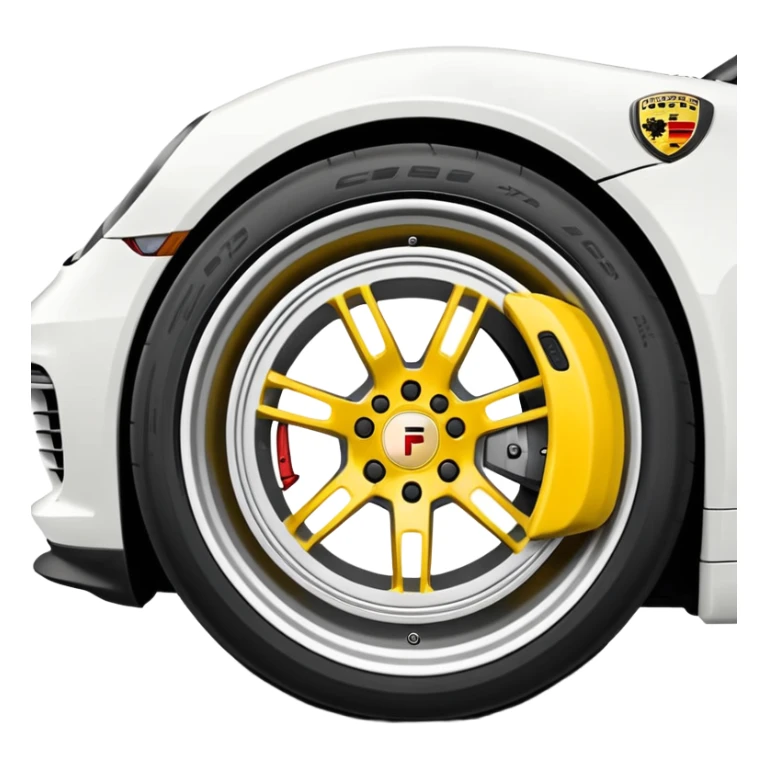 Matte White colored exterior 2024 Porsche 718 Cayman GTS 4.0 with yellow ceramic brake calipers and dark silver anthracite rims sticker