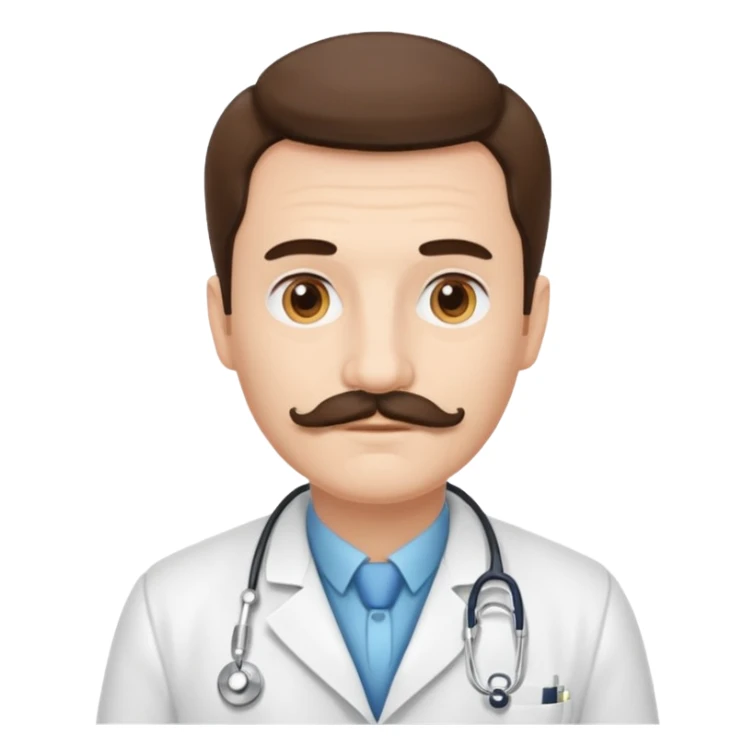 doctor with white mustaches sticker