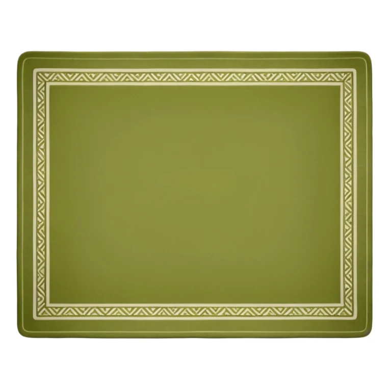 An olive green, long, tiled, top view of a place mat like the one in the image.  sticker