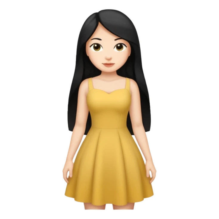 person with long black hair and big butt sticker