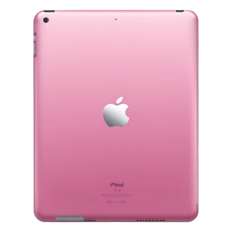  pink iPad (Apple tablet) with sleek metallic finish, minimal and modern design, soft reflections, isolated on transparent background, realistic style" sticker