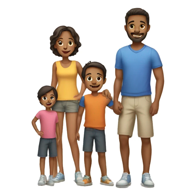 Large family of 3 sons and 1 daughter sticker