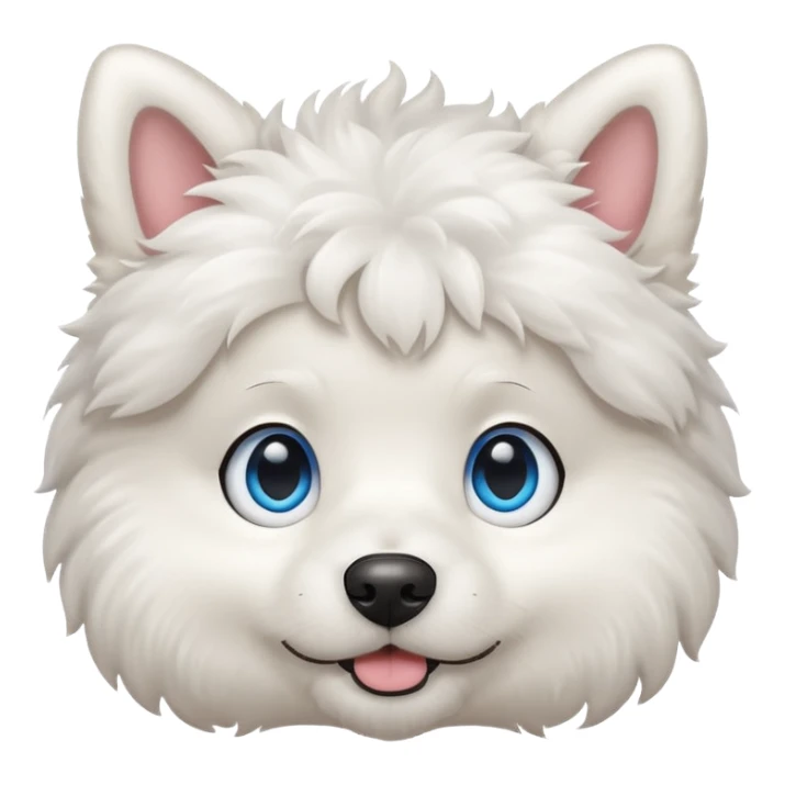 big blue eyed white dog sticker