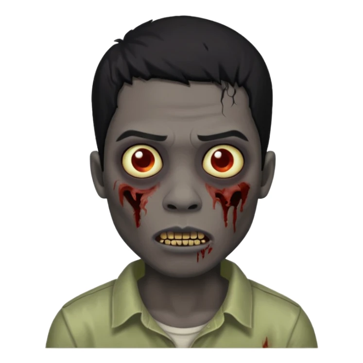 black guy black hair zombie guy black background sticker
