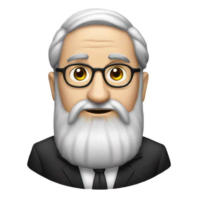 formal portrait of a man rabbi sticker