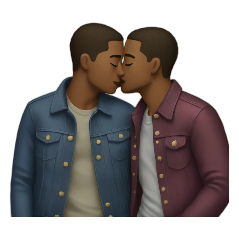 Gay couple kissing sticker