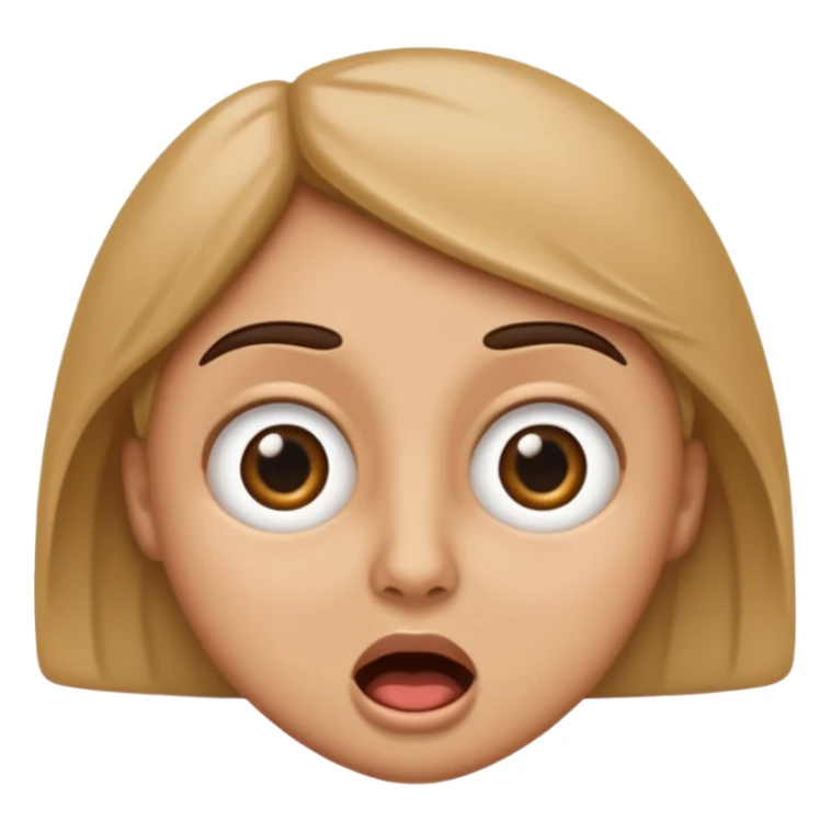 Create an iOS styled emoji that shows immense shock but satisfaction sticker