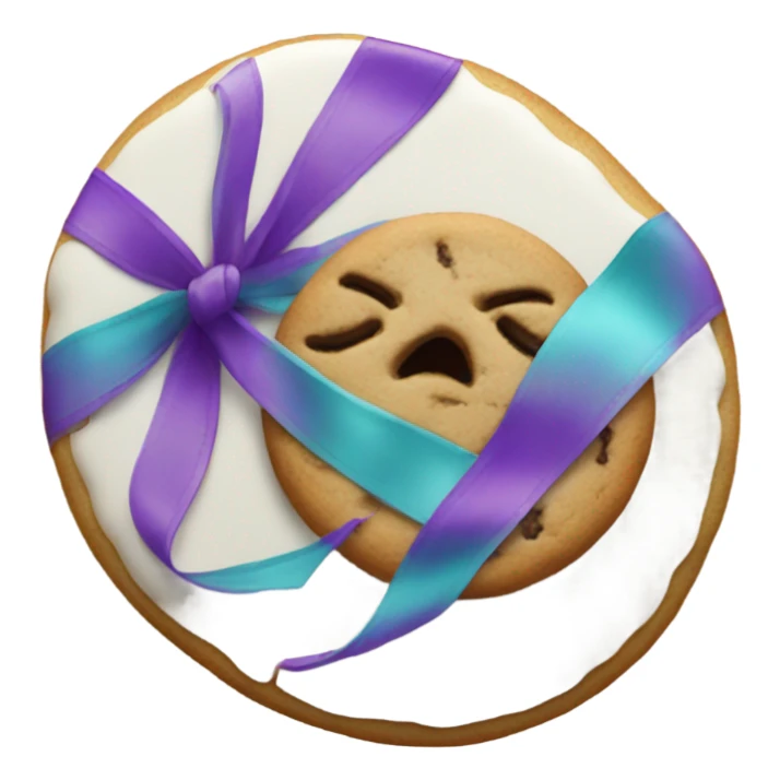 Purple and teal Suicide awareness ribbon on heart cookie sticker