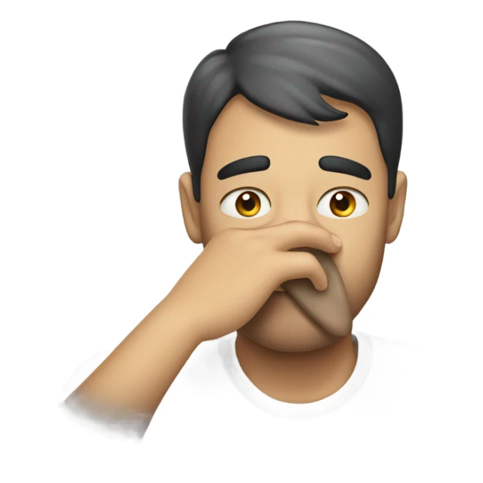  man covering nose smell bad sticker