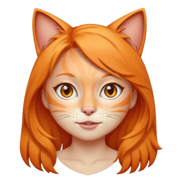 Orange cat girl sticker
