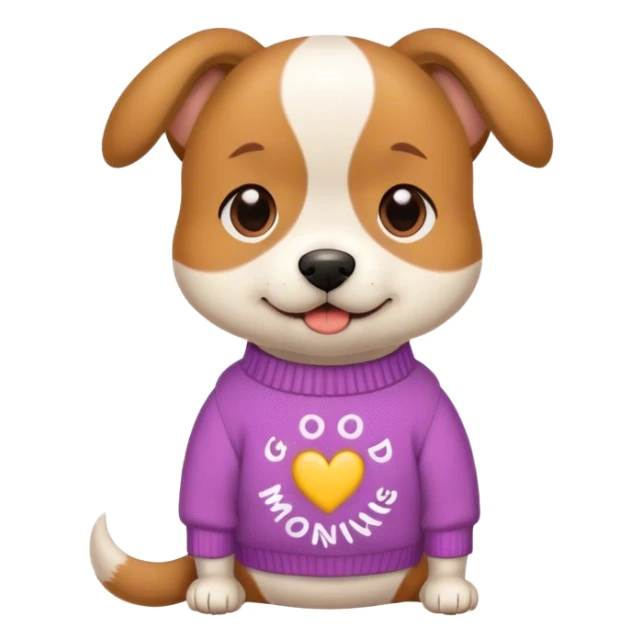Dog saying  good mormimg wear a cute sweater  sticker