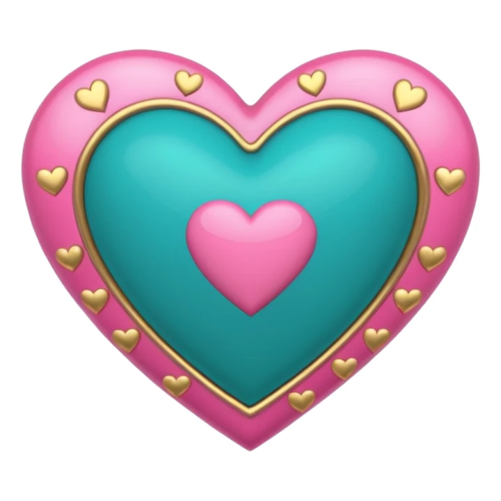 Teal heart with little hearts and Belles wording sticker