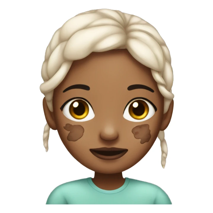 girl with vitiligo skin condition covering her face sticker