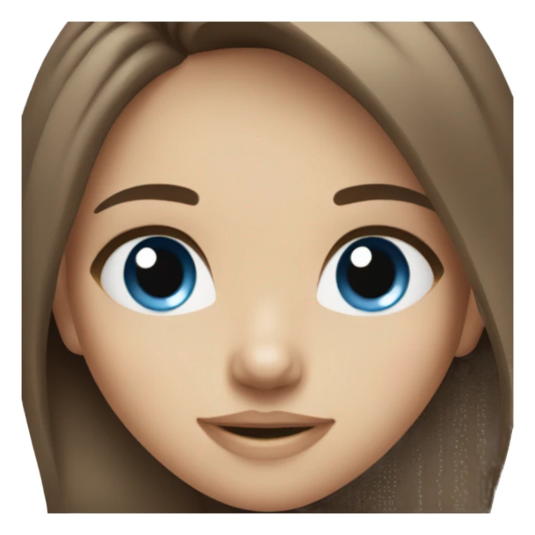 brown hair blue eyes girl sticker