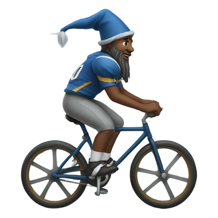 Wizard football player riding a bike  sticker