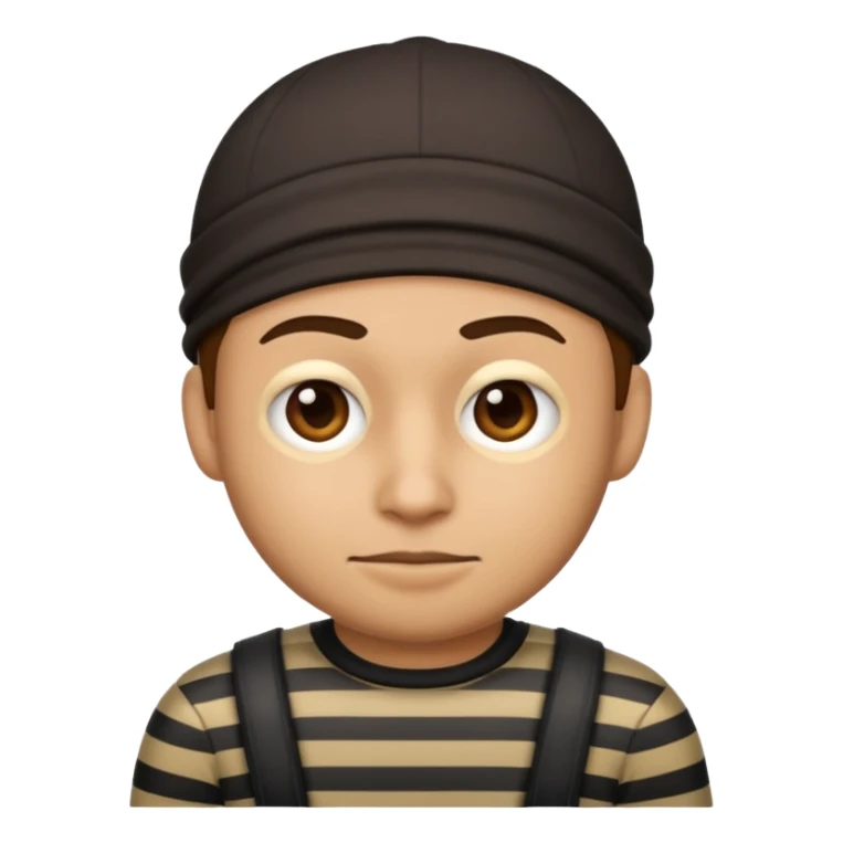 A theif robber emoji,Stripped shirt. sticker