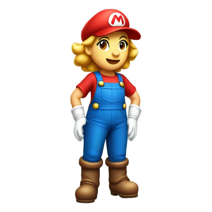 Pretty woman in Mario outfit  sticker