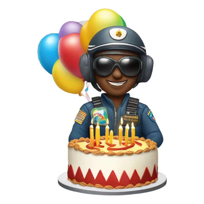 Rolando cooler as a fighter pilot celebrating his birthday sticker