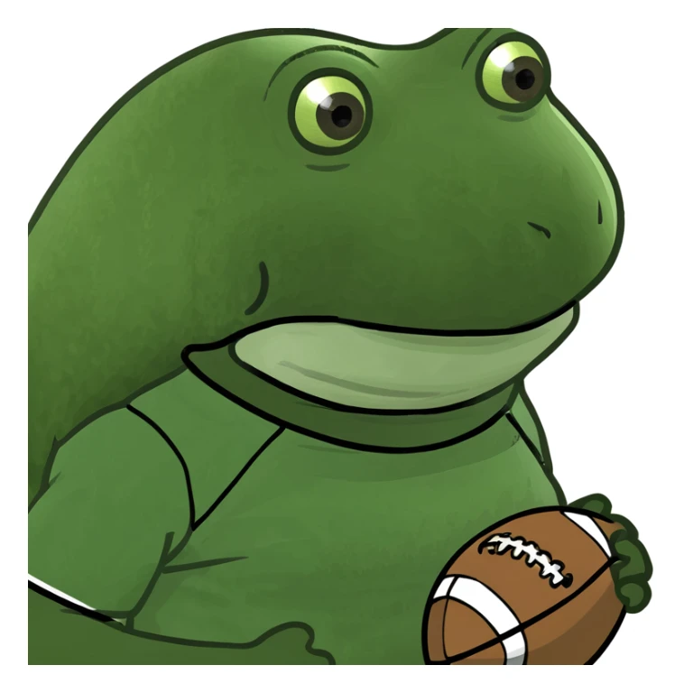 bufo in a football suit sticker