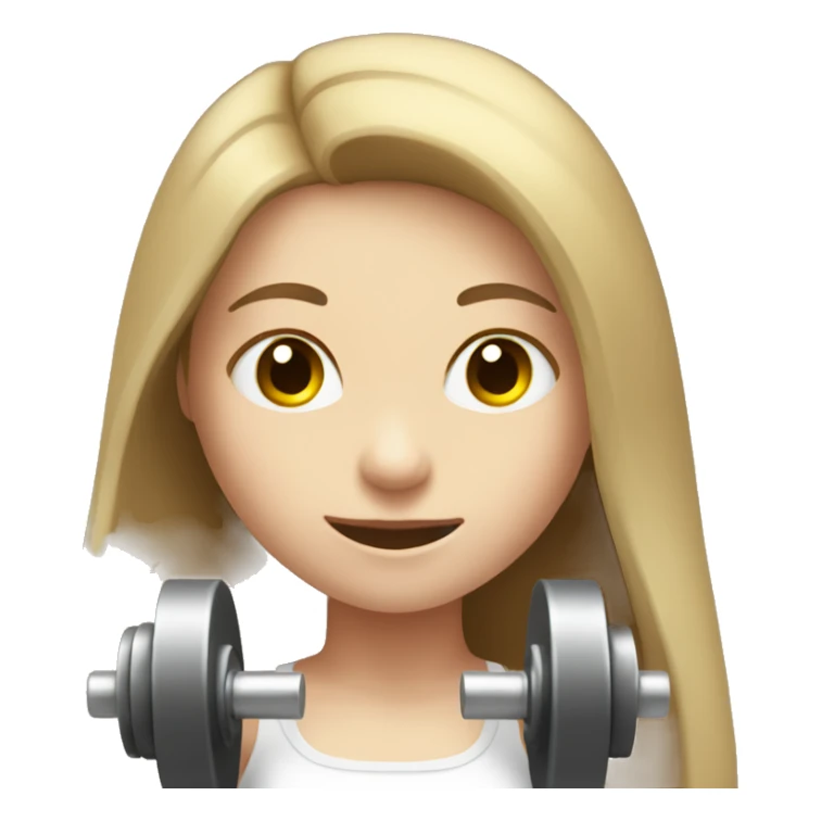Pale girl with long brown hair lifting weights sticker