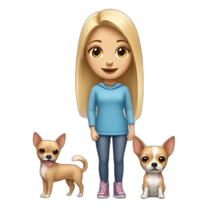 blonde girl near a chihuahua sticker