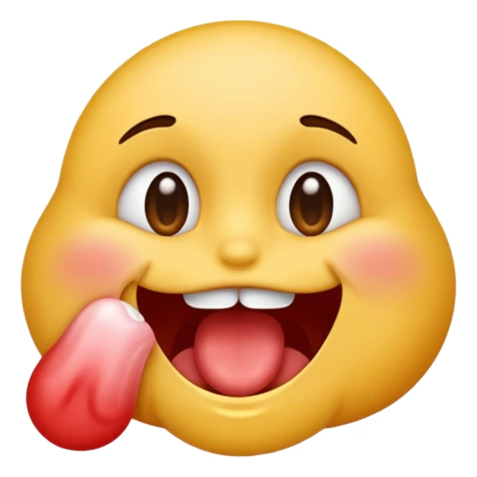 emoji biting its lip and drooling make sure it is drooling saliva  sticker