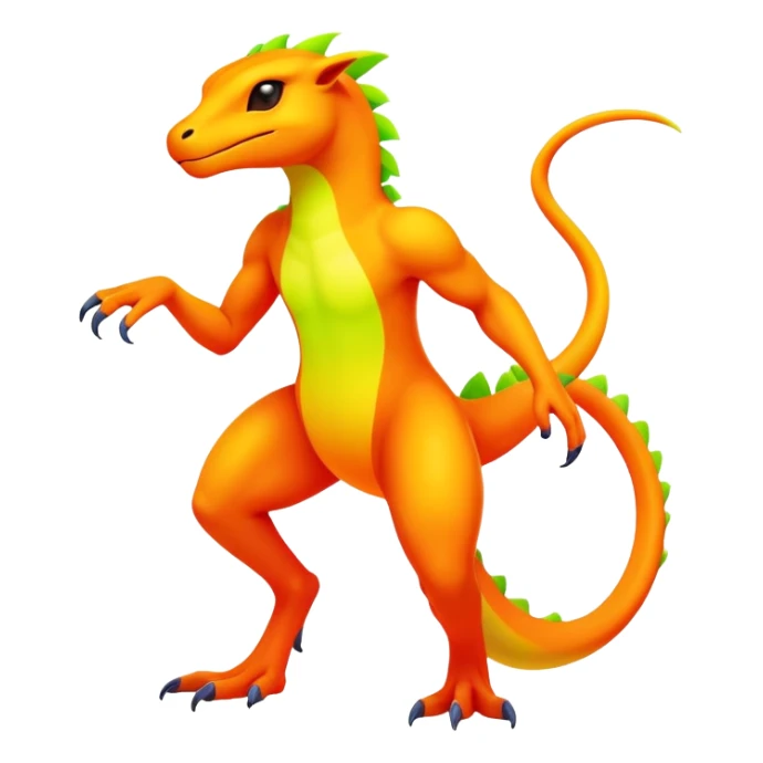 Exotic lush warm-colored neon Fakémon-Fionbri-creature (full body) sticker