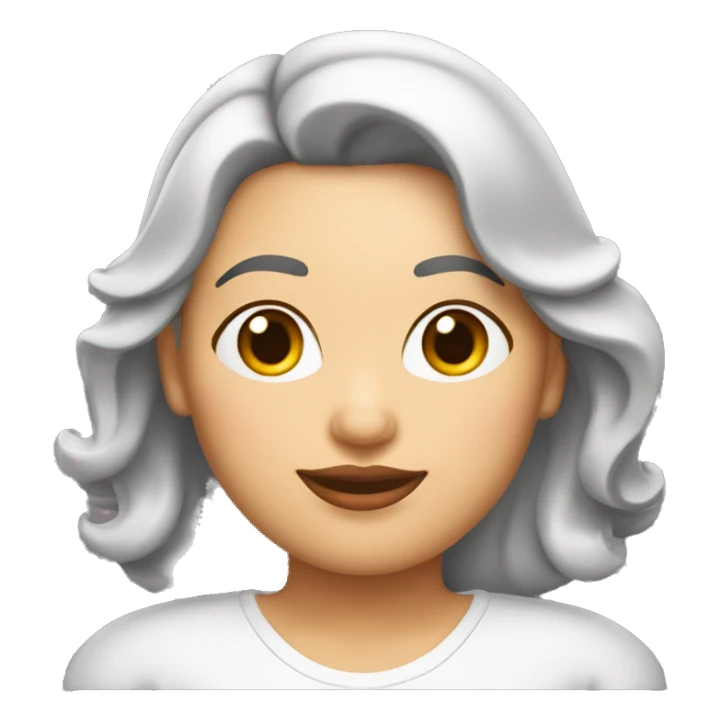 señora gordita con cabello mediano de piel blanca con pecas sticker