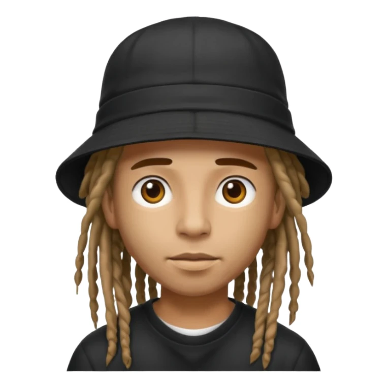 dreadlocks Street artist with black bucket hat sticker