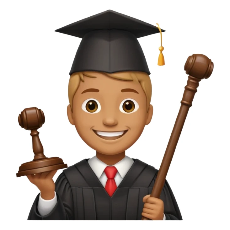 Judge gavel and party vibes smile sticker