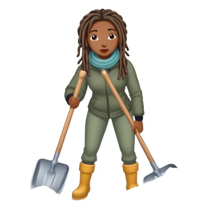 Black woman with locs shoveling  sticker
