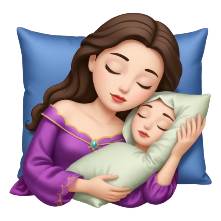 sleeping beauty brunette white girl with a silk pillow sticker