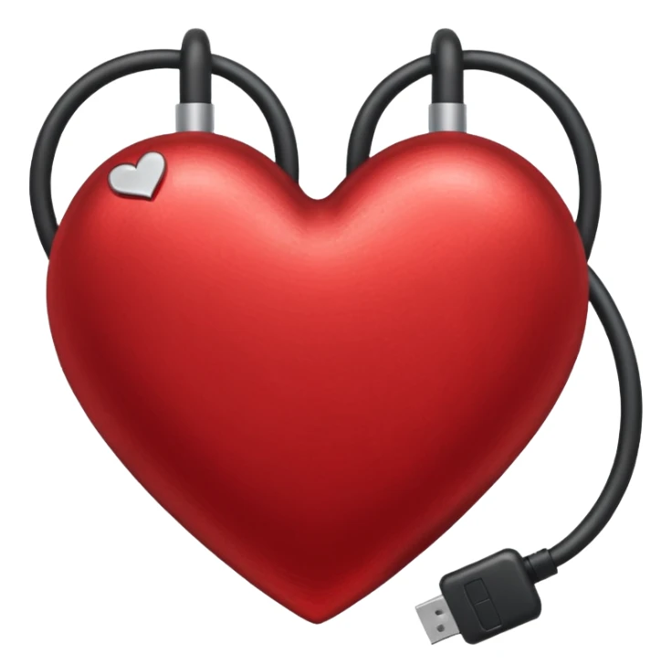 Heart with cable in sticker