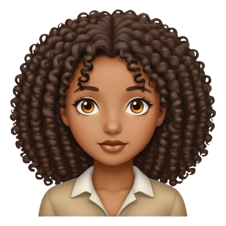 pretty black girl with curly hair sticker