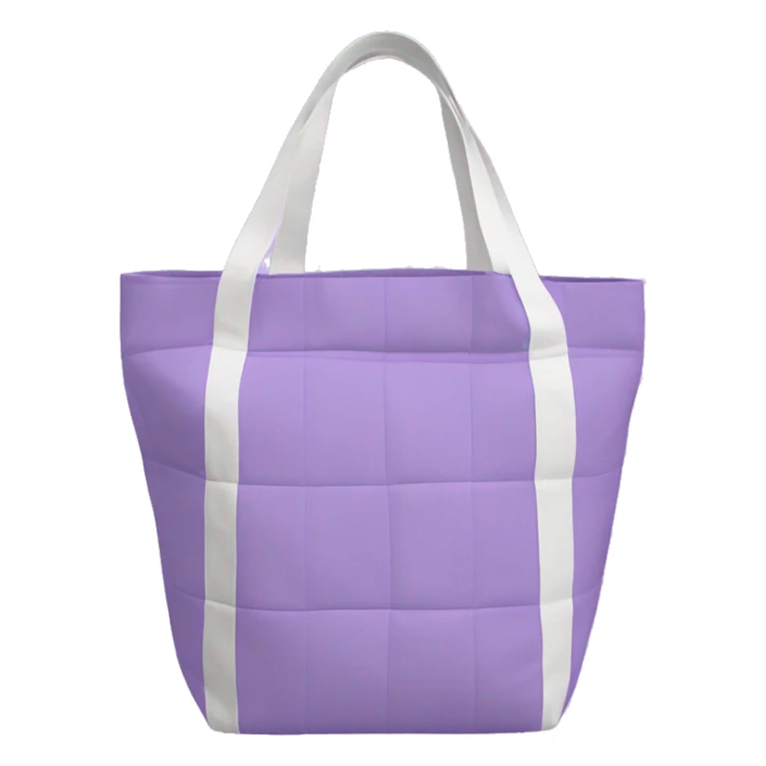 Una totebag aesthetic con cuadrados lilas y blancos irregulares sticker