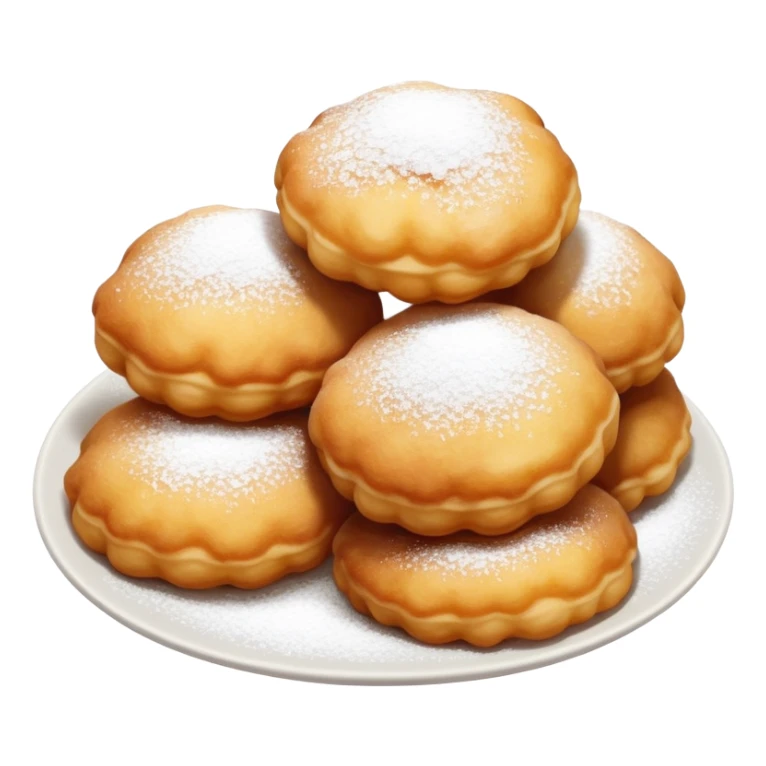 buñuelos de cuaresma, Spanish Lenten fritters, fried dough balls dusted with sugar sticker