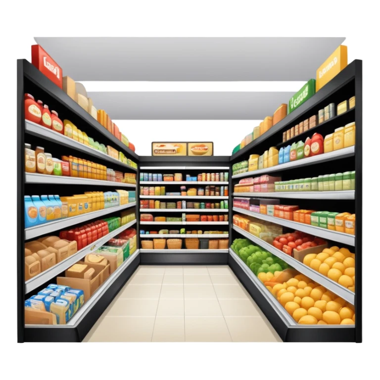 grocery store with food aisles sticker