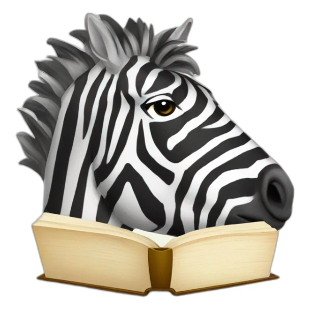 zèbre qui lit un livre sticker