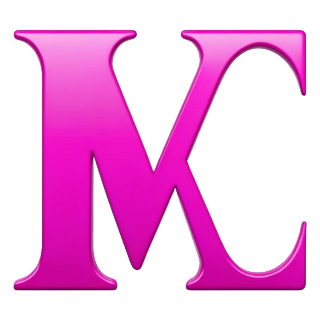 Letter “v” in magenta pink color sticker