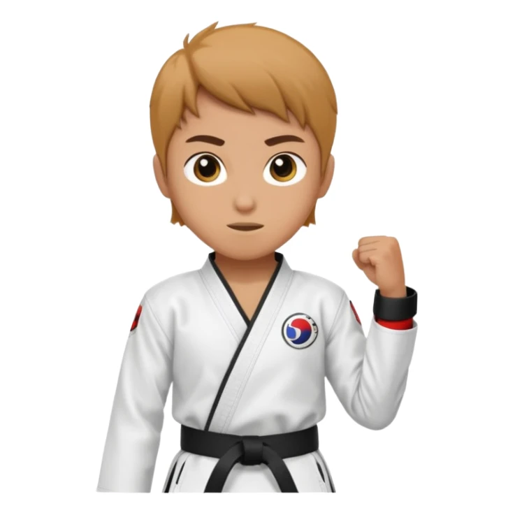 Perfecto pero el uniforme debe ser de taekwondo de ATA cinturón negro sticker