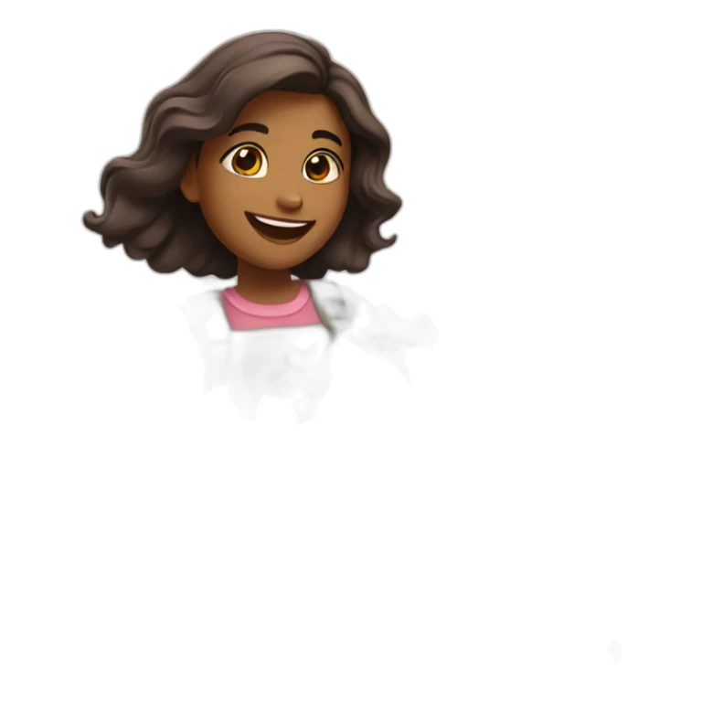 joyful girl with flowers sticker