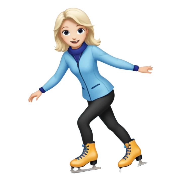 buz pıstının ustunde kayan kadın emojisi sticker