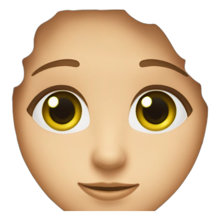 a long brown haired with rhombus-shape face green eyes and big long nose smooth face  sticker